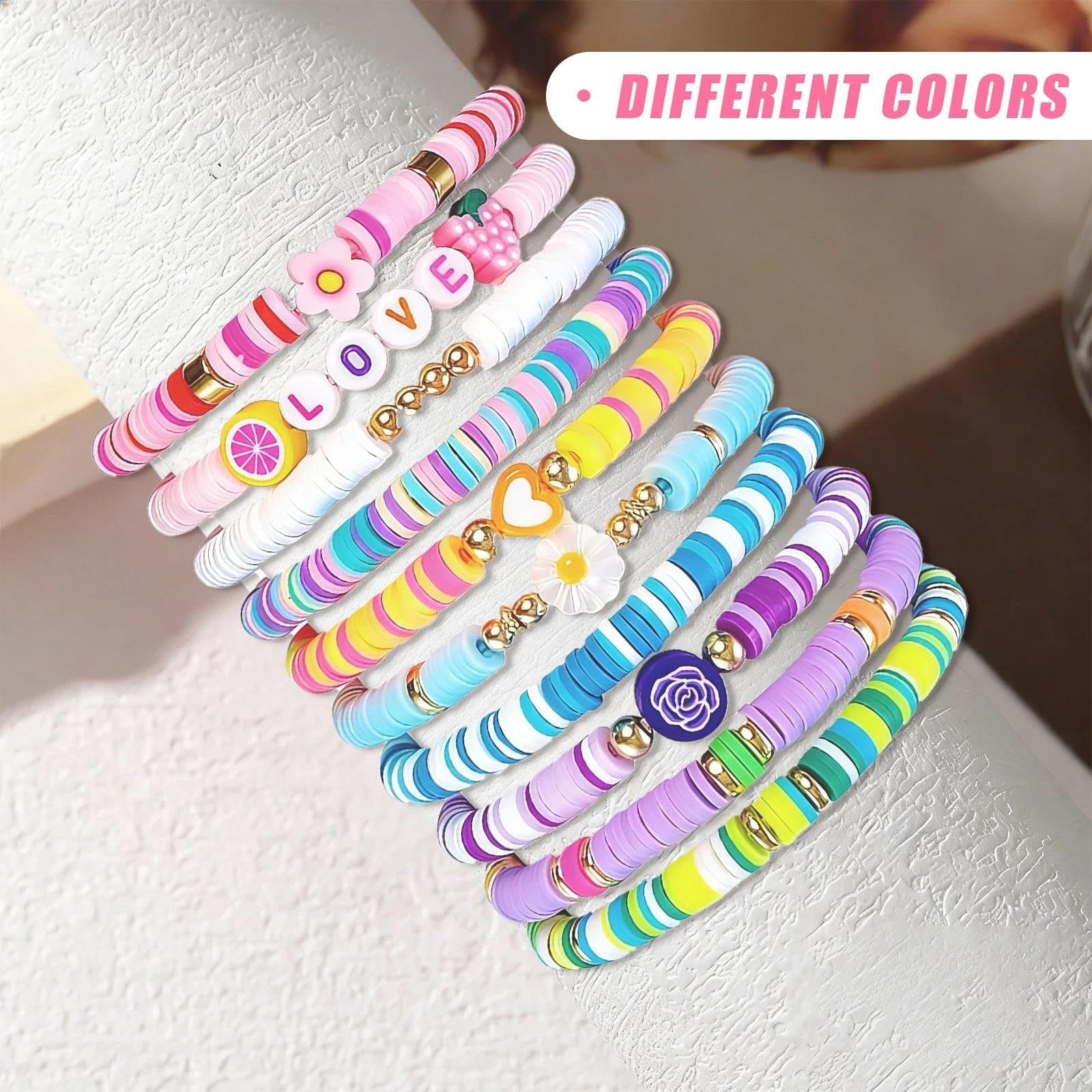 VOOSFSIE 10 Pulseras Niños de Arcoíris, Pulseras de Amistad para Niños, Detalles Cumpleaños Niños Infantil, Pack Regalos Sorpresas Guardería Colegio Primaria Piñata — view 4