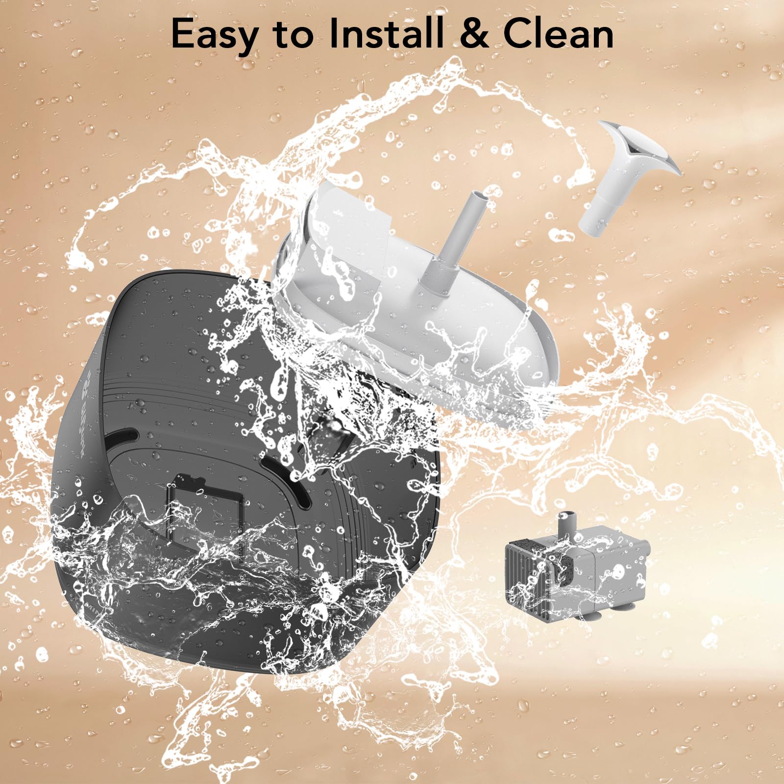 Fontanella per Gatti Automatica, Olfjurk 3L Fontana per Gatti o Animali Domestici, Distributore d'acqua per Cani con Serbatoio d'acqua Staccabile, Facile da Pulire Pet Water Dispenser