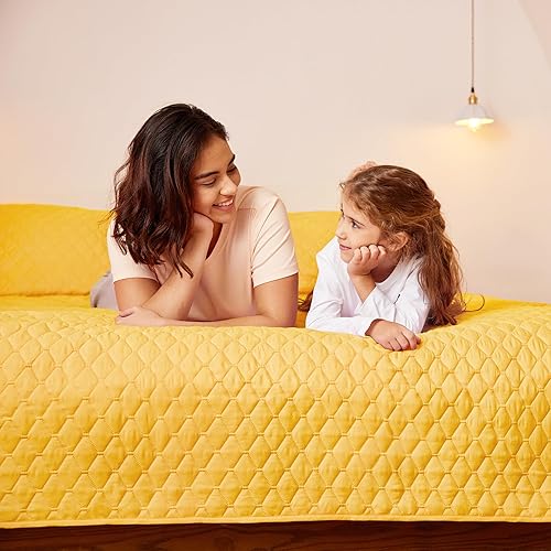 Miniatura 3 de Mezcla - Exclusivo juego de edredón ultrasónico reversible con fundas de almohada, ligero, suave, para todas las estaciones, 104 x 96 pulgadas,