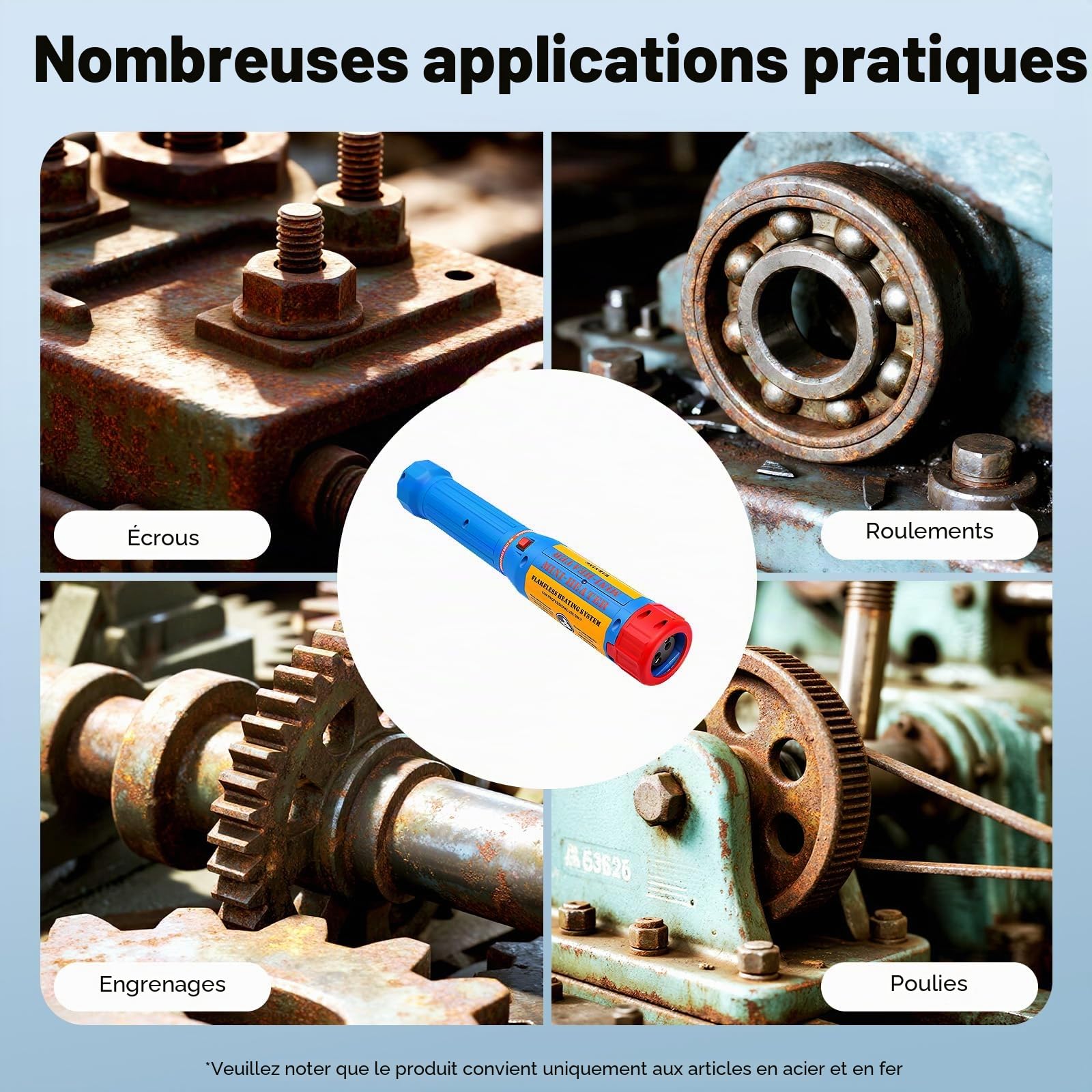 Chauffage par induction magnétique, appareil de chauffage par induction, ensemble d'outils manuels chauffants par induction, outil de chauffage par induction pour enlever les vis, appareil de