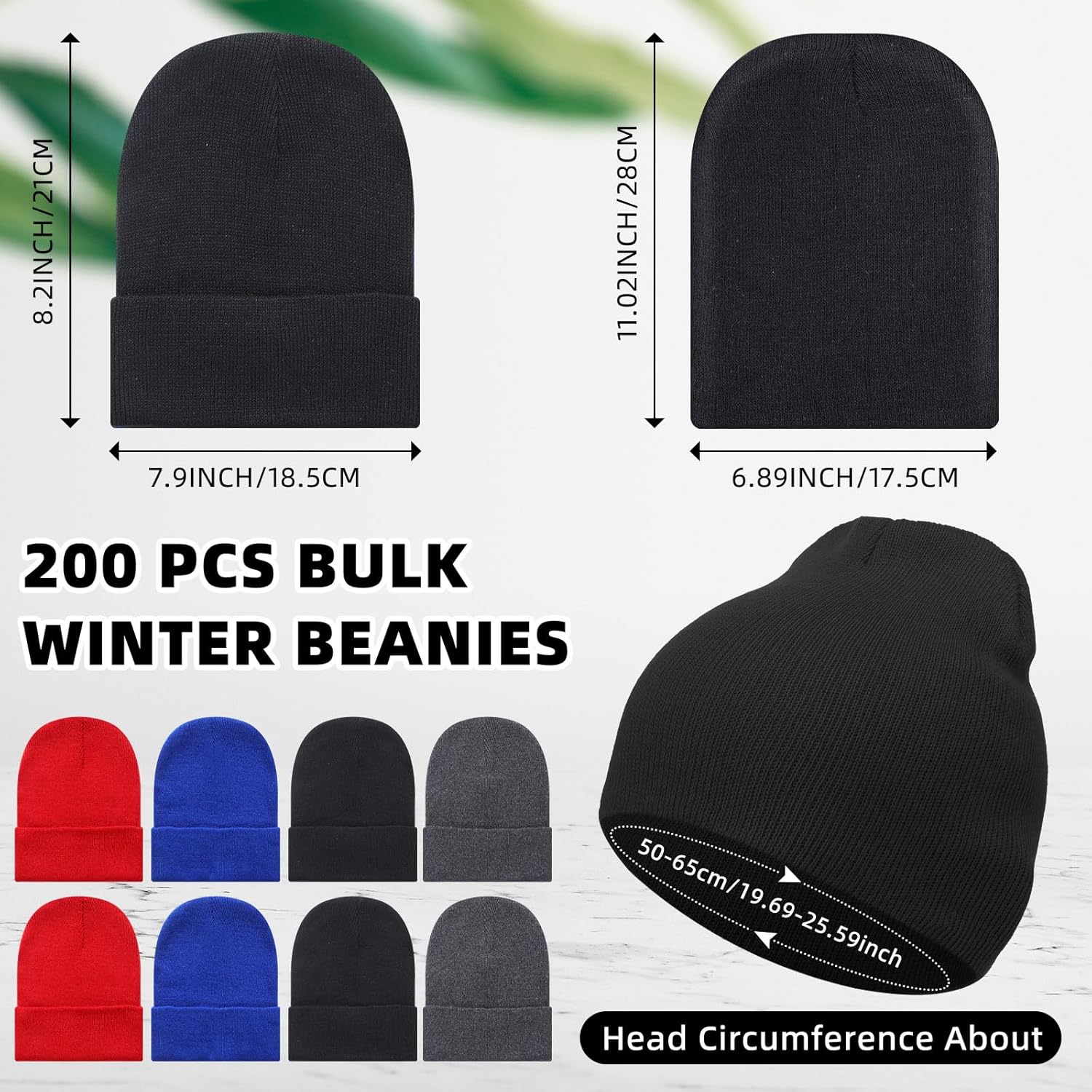 Toulite Bulk Winter Beanies for Homeless Donation Unisex Warm Knitted Beanie Hats Skull Cap - Image 2