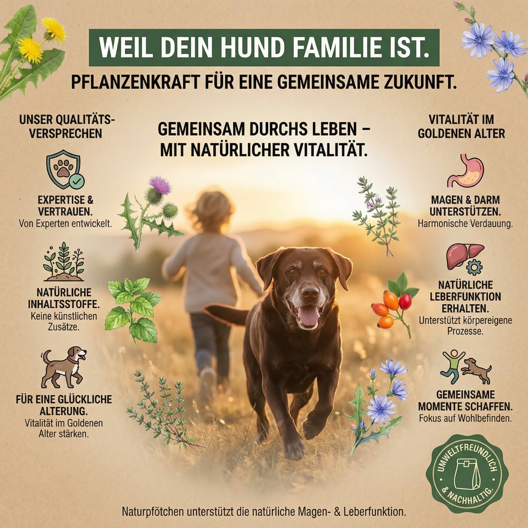 Bleib Fit Bitterkräuter für Hunde 250g - Magen, Darm, Verdauung & Leber - 21-Kräuter-Komplex - Reichhaltige Bitterstoffe - Sättigungsgefühl & Appetitregulation - 100% Natürlich