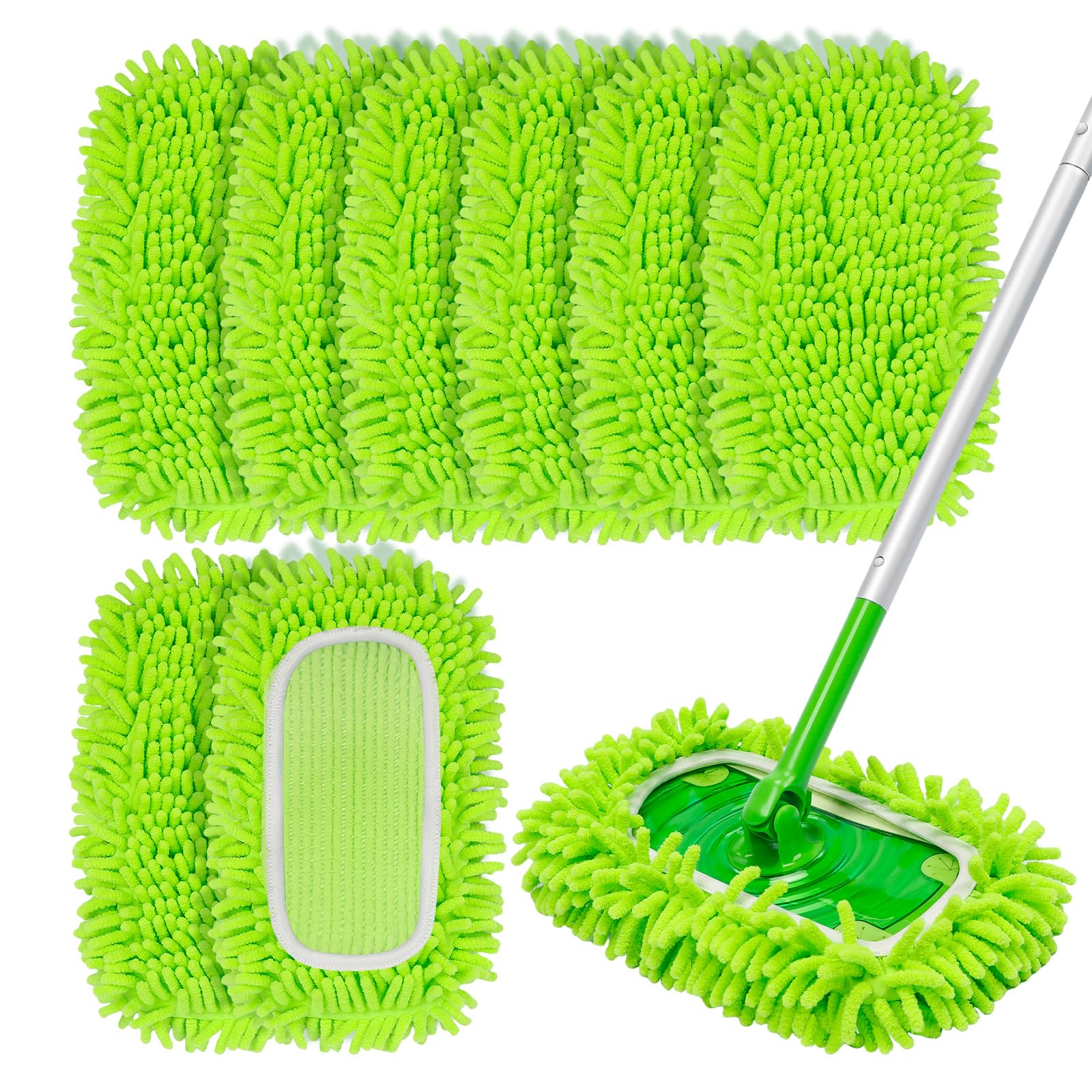 Ashsajkd Almohadilla de repuesto de microfibra para fregona de limpieza, almohadilla de limpieza reutilizable, compatible con trapeadores Swiffer Sweeper, la almohadilla de repuesto de limpieza del