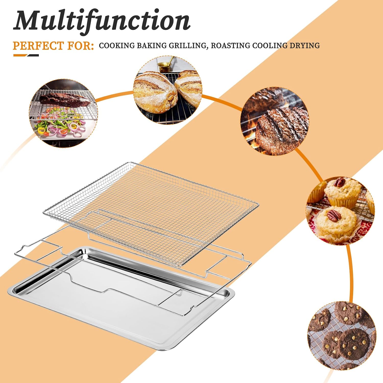 30 Inch Oven Parts Air Fryer Tray Compatible with 25 x 16.25 Inch Wall-Mounted Ovens,Ranges, and Wall-Mounted Oven/Microwave Combinations