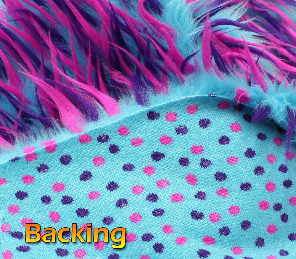 3 Tone Spike Faux/Fake Fur Turq Pink Purple Fabric / 60" Wide/Sold by The Yard