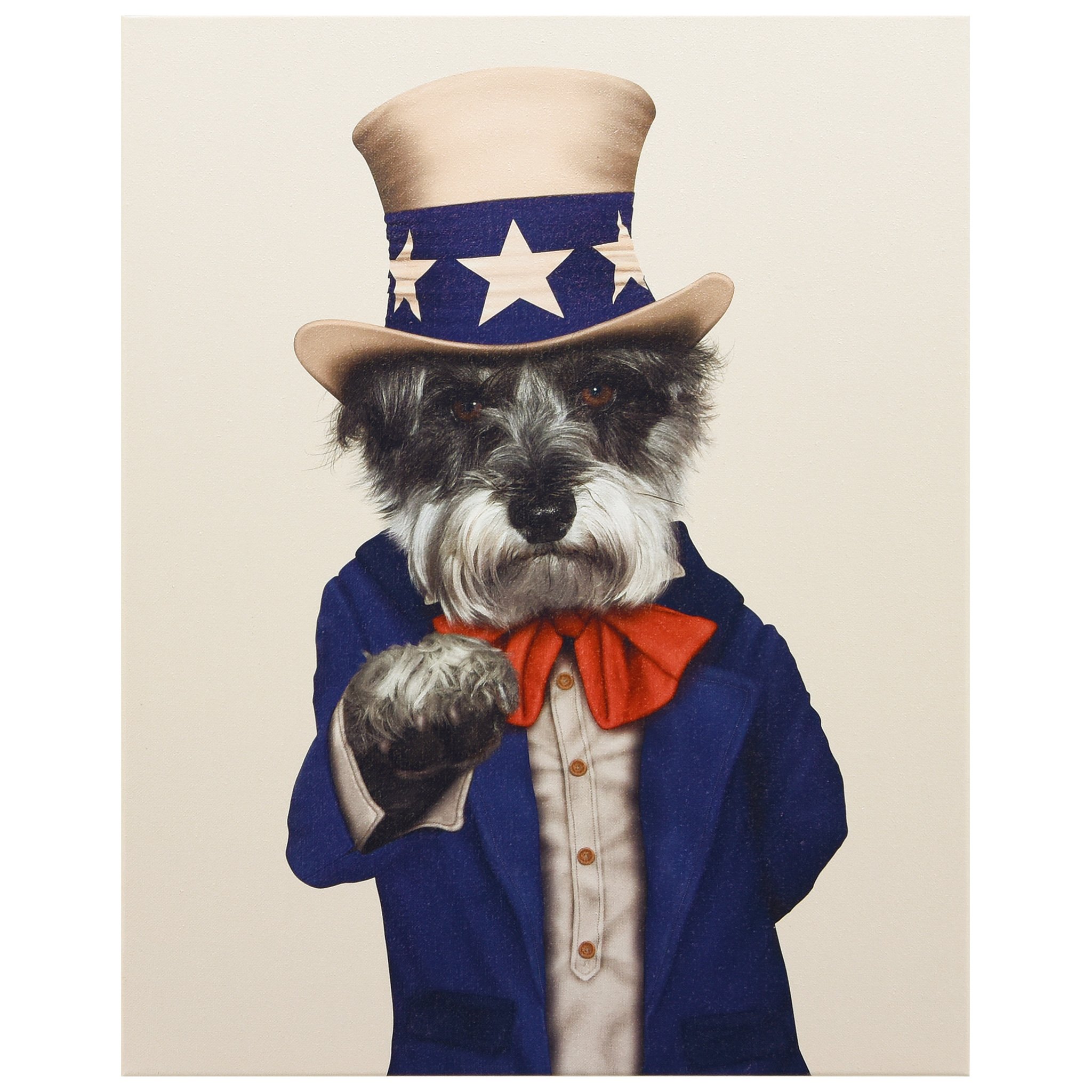 Empire Art Direct Pets Rock Uncle Sam Graphic Wrapped Dog Canvas Wall Art, 20" x 16" x 2", Ready to Hang