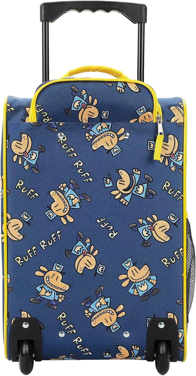 Bioworld Dog Man Character Print Blue 18" Soft-Sided Youth Carry On Suitcase Luggage