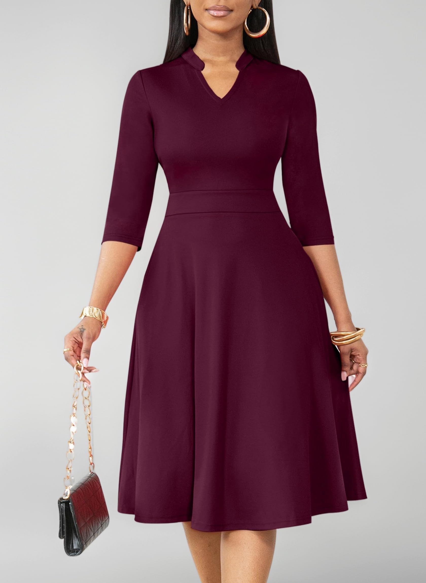 Nmoder Women's Midi Dress for Women Soft