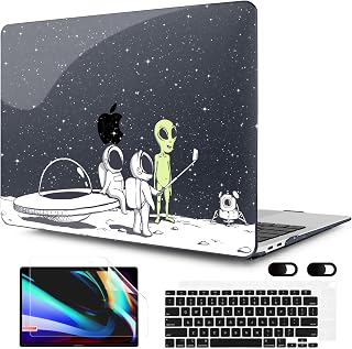 MEEgoodo for MacBook Air 13 inch Case 2021 2020 2019 2018 Released A2337 M1 A2179 A1932 with Touch ID, Plastic Hard Shell & Keyboard Cover Compatible with MacBook Air 13.3, Astronauts & Alien