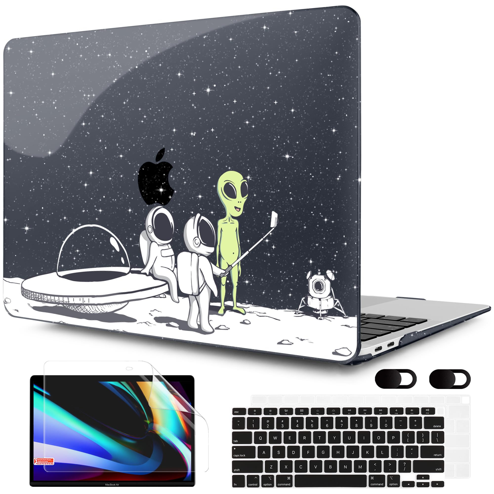 MEEgoodo Custodia per MacBook Air da 33 cm 2021 2020 2019 2018 Rilasciato A2337 M1 A2179 A1932 con Touch ID, guscio rigido in plastica e copertura per tastiera compatibile con MacBook Air 13.3