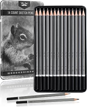 Mr. Pen- Sketch Pencils for Drawing, 14 Pack | Artist Graphite Pencils for Sketching 10B-6H, Sketch Set for Artists, Shading & Art Projects, Sketching Supplies