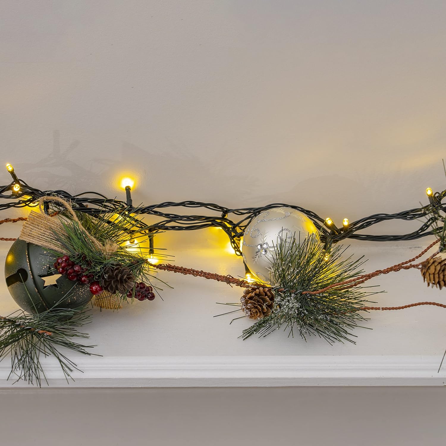 Ornativity Pinecone and Needles Garland - Pine Needles and Pinecone Rustic Xmas Holiday Decor Christmas Tree Natural Garland Decorations – 6 Ft