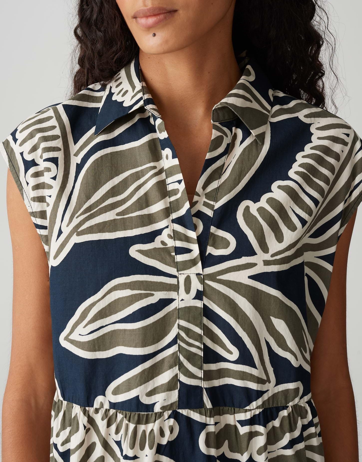 OPUS Damen Midikleid | Printkleid WERISA Tropical A-Linie mit Volantstufen