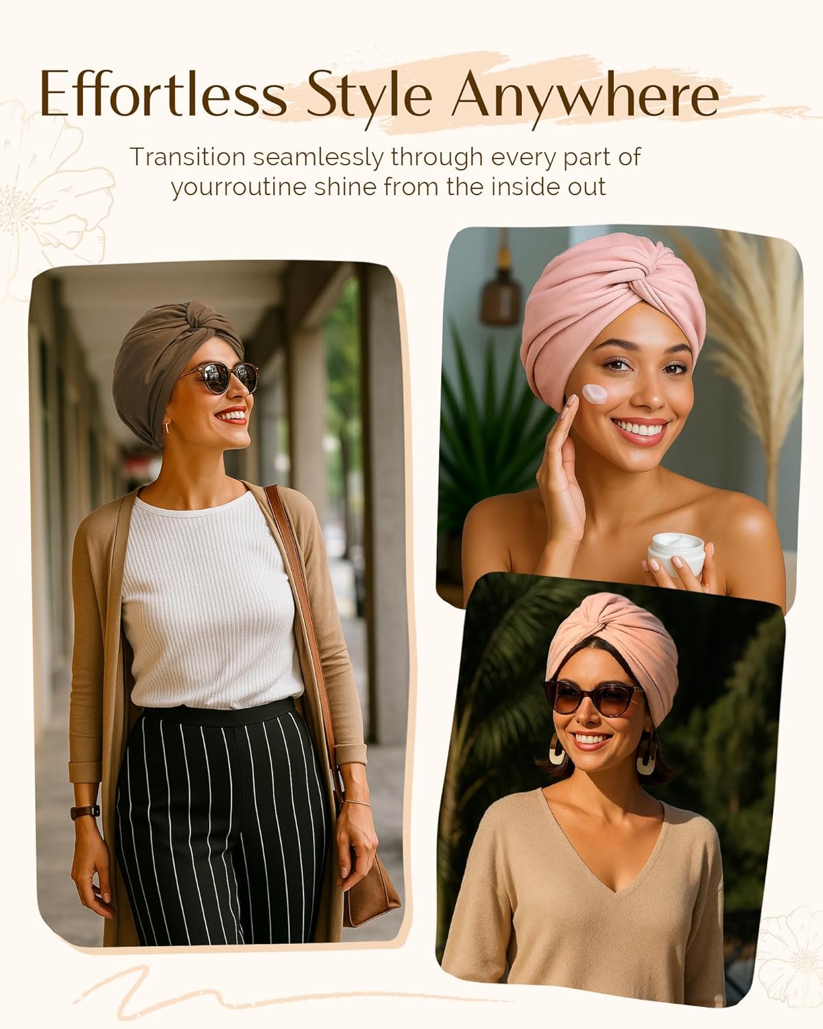 YANIBEST Satin Lined Hair Bonnet for Sleeping, Silk Turban, Hair Wrap Chemo Headwear for Women Natural Curly Hair - Image 2