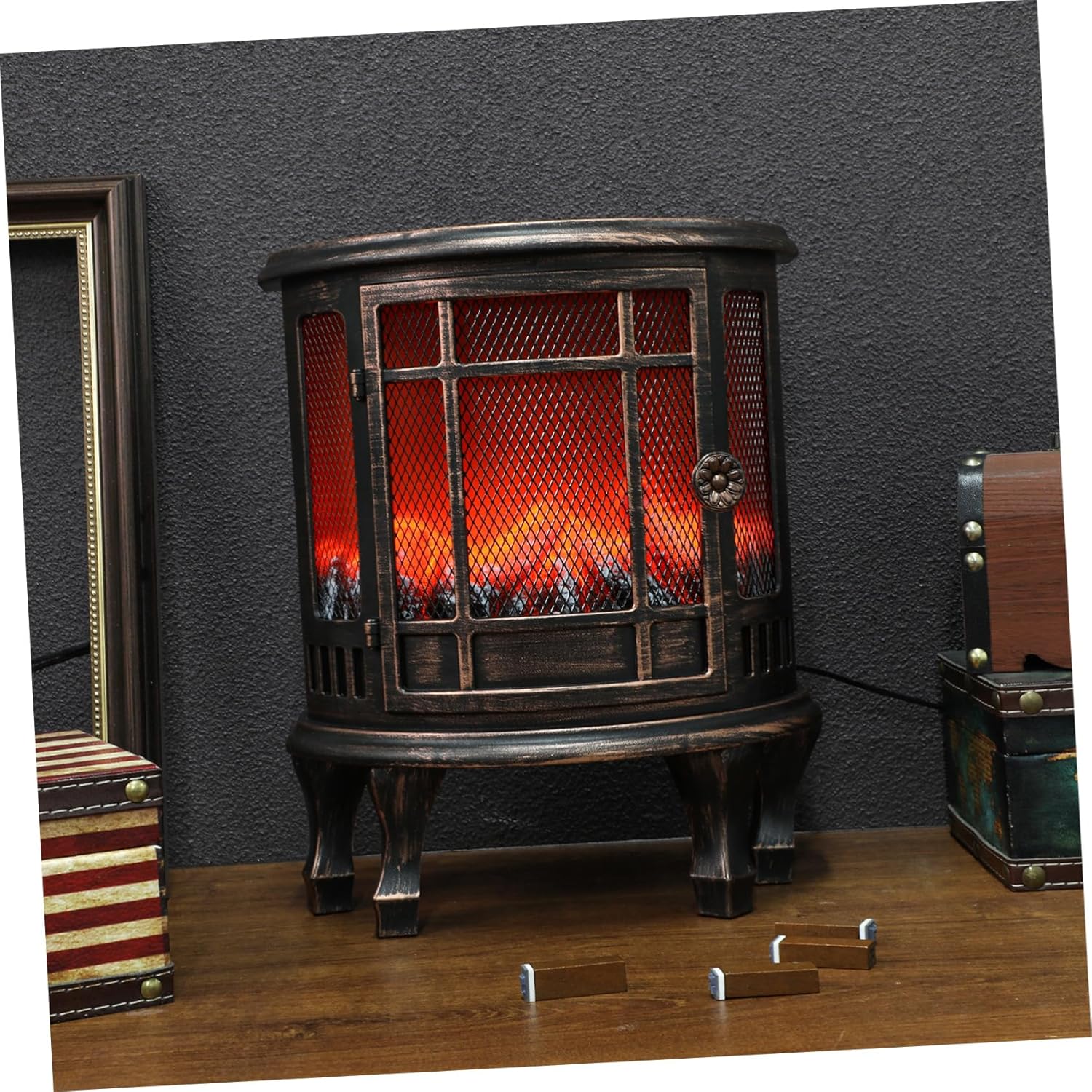 Artificial Fireplace Logs Decorative Lantern Lamp Modern Fireplace Adornment Battery Operated Night Lamp