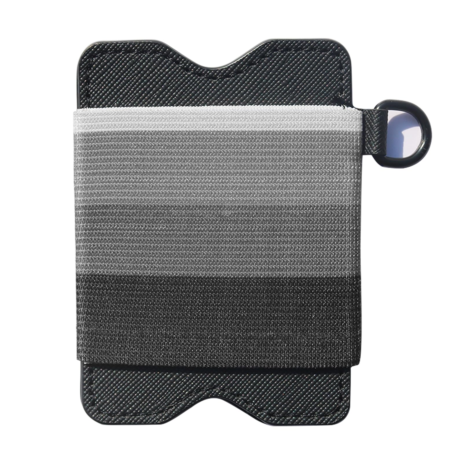 CHYIBIKA Slim Vertical Credit Card Holder for Men and Women- Minimalist Elastic Card Holder Wallet (Black-Lines)