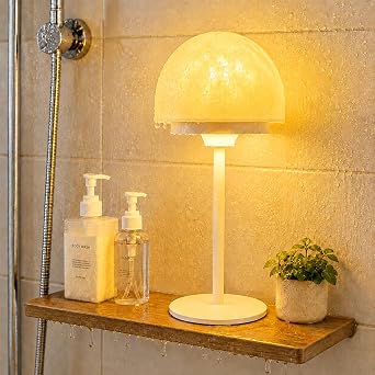 Waterproof LED Shower Lamp, 16-Color Ocean Wave Projector Light with Remote & Touch Control, Rechargeable Bathroom Light with 3 Color Temperatures, Timer, USB-C, for Bedroom Spa Bathtub
