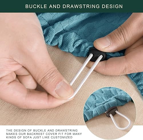 Miniatura 9 de CHUN YI Funda elástica para sillón de 3 piezas, funda para sofá de 1 plaza con 1 respaldo individual y funda de cojín, tela de pata de gallo,