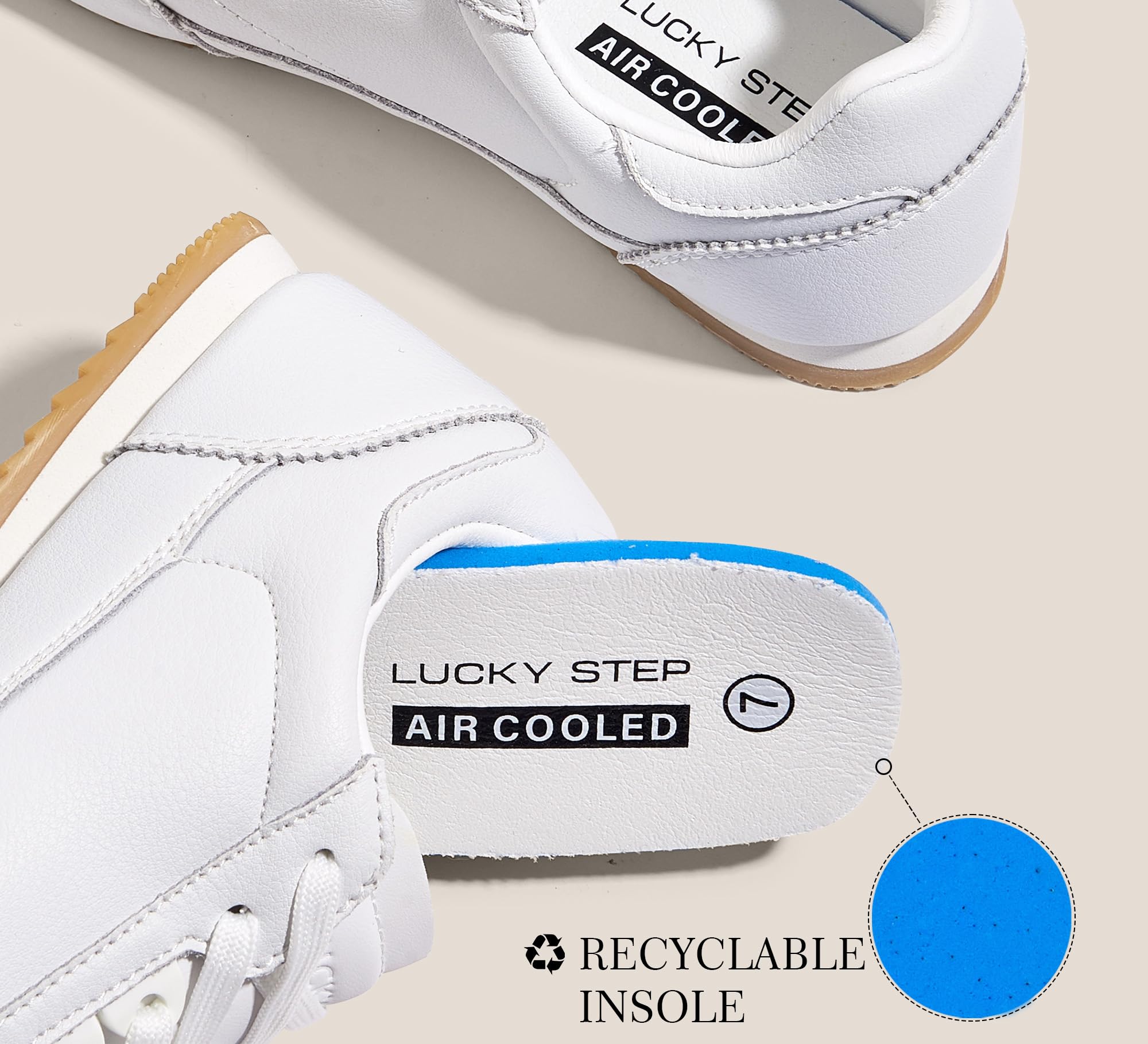 LUCKY STEP Modne trampki damskie neutralne wygodne buty do chodzenia biegania na siłownię