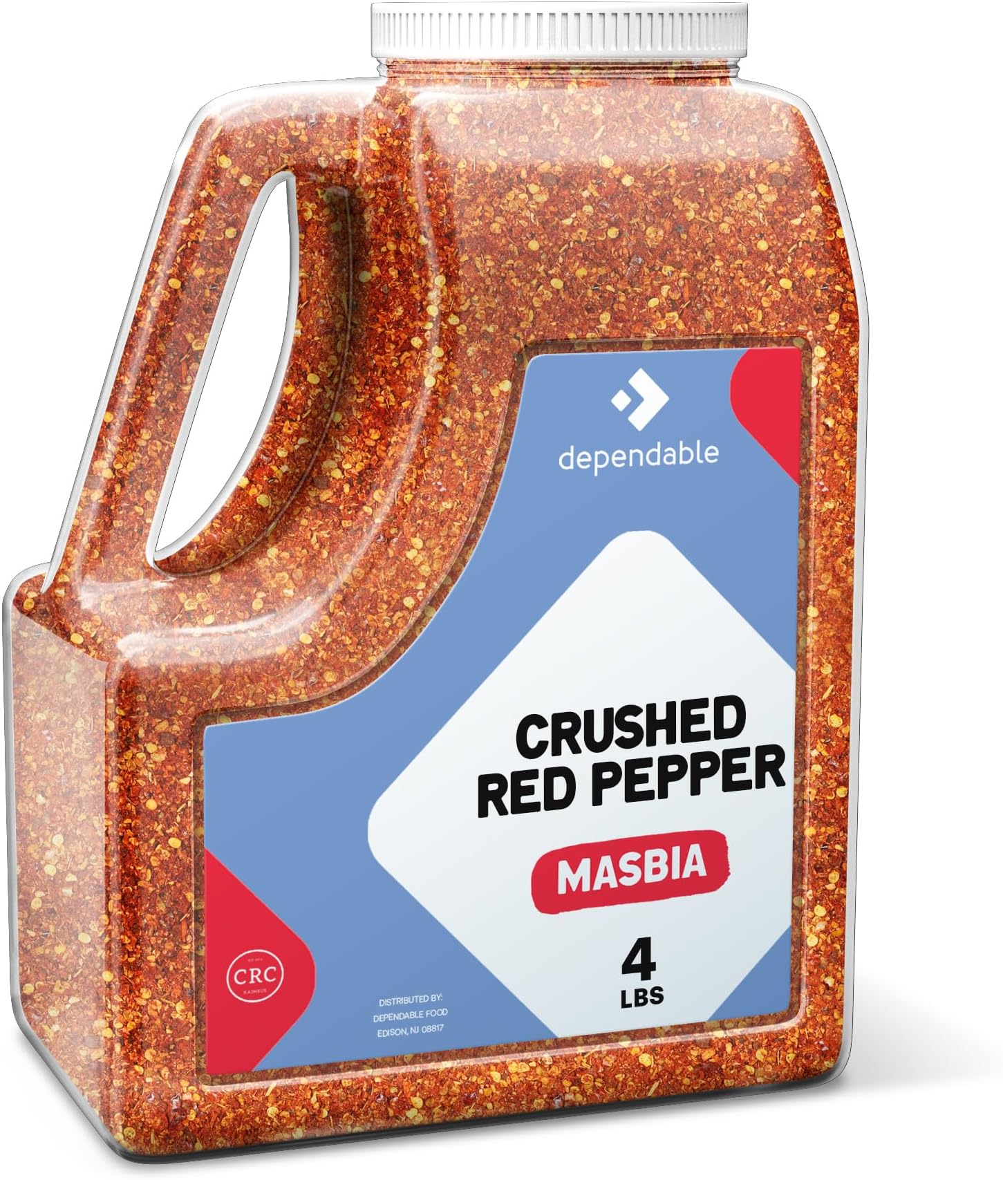 Dependable Food Crushed Red Pepper Flakes - 3.5 Lb. Container - Bulk Size - Kosher Spice Seasoning for Chefs & Culinary Enthusiasts Adds Heat & Depth to Pizza, Pasta, Stir-Fries - Non-GMO & Allergen-Free