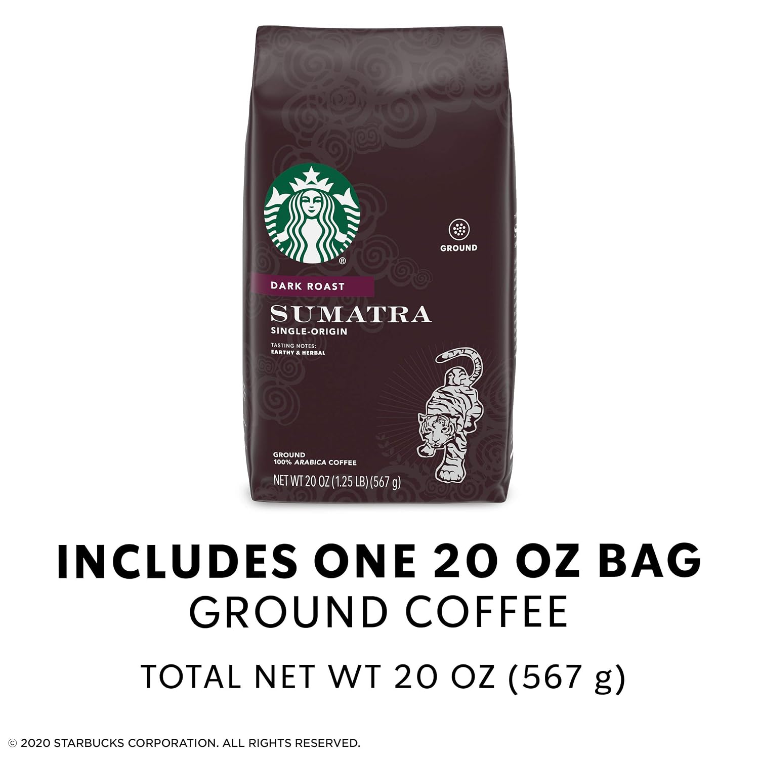 Starbucks Dark Roast Ground Coffee — Sumatra — 100% Arabica — 1 bag (20 oz.)