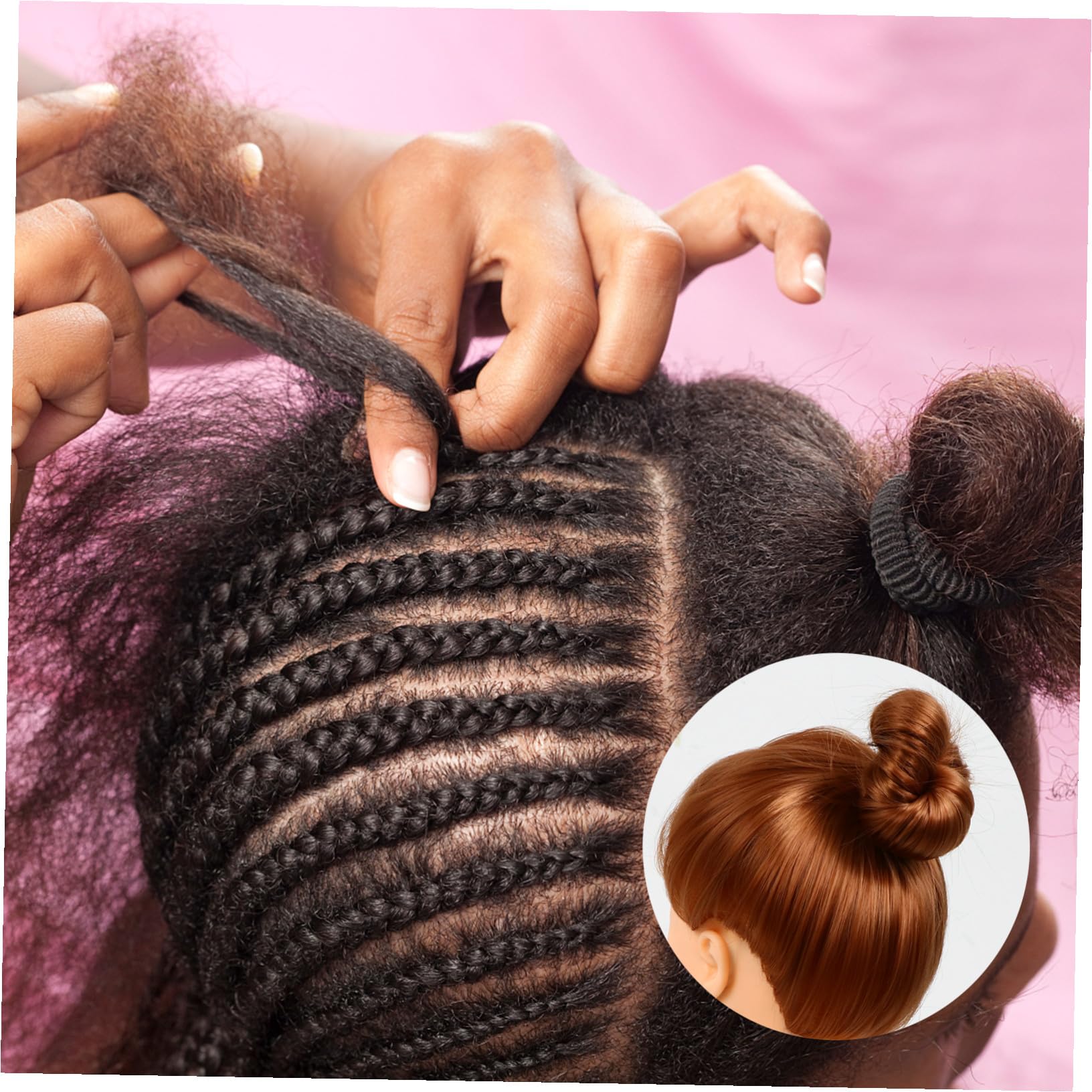 Manichino per Parrucchieri con Capelli Sintetici Marroni ad Alta Temperatura, Sicuro e Realistico per Trecce e Esposizione di Cappelli