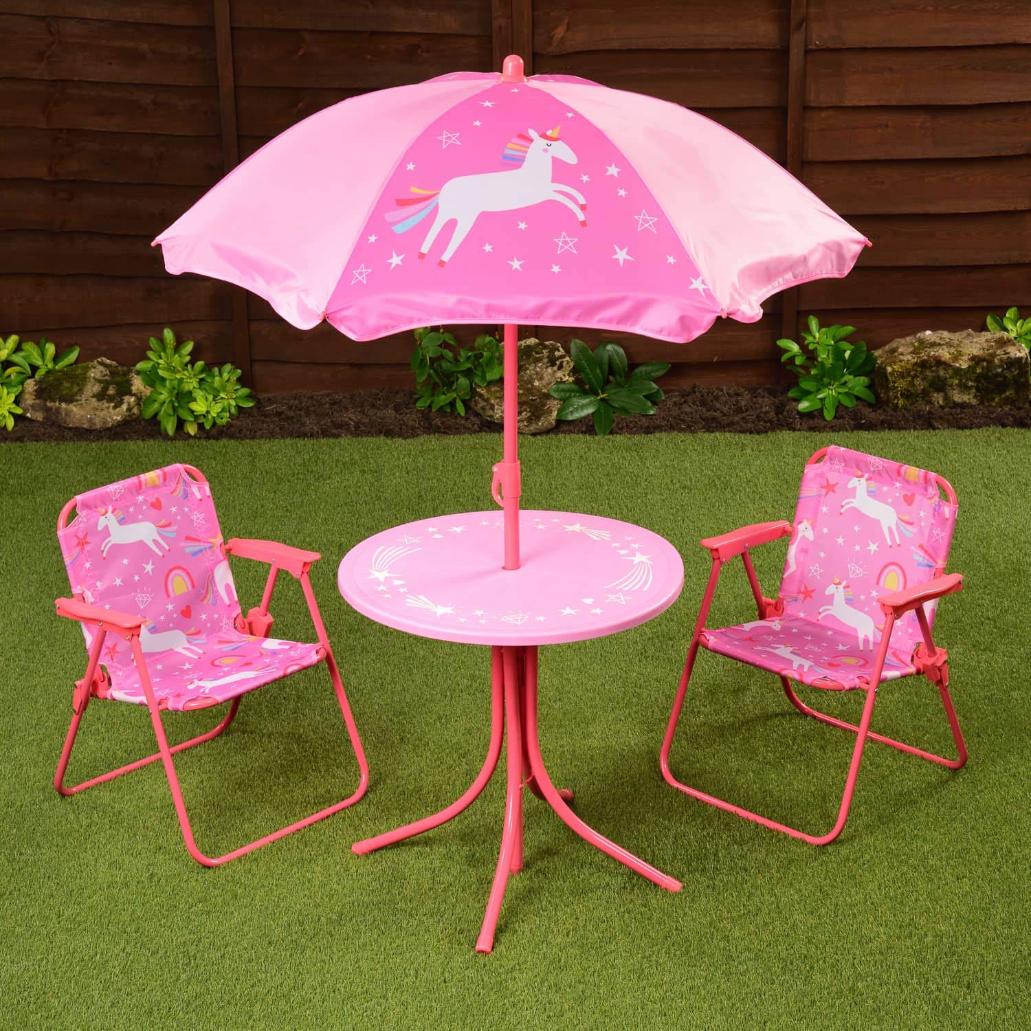 Folding Pink Outdoor Bistro Set 3-Piece Outdoor Bistro Set (Pink