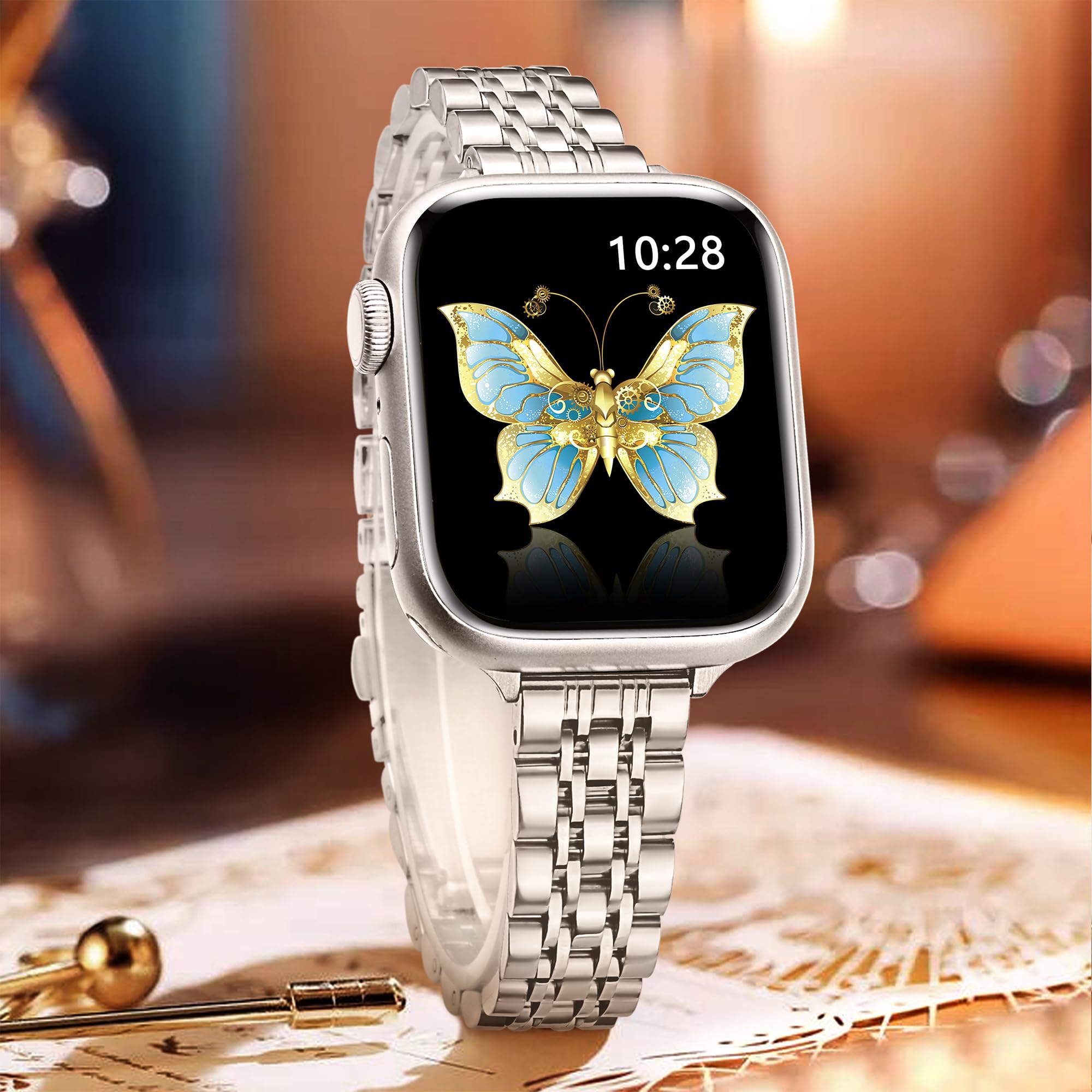 Vamyzji Slim Stainless Steel Strap for Apple Watch Strap 44mm 45mm 46mm 49mm 42mm - Image 2