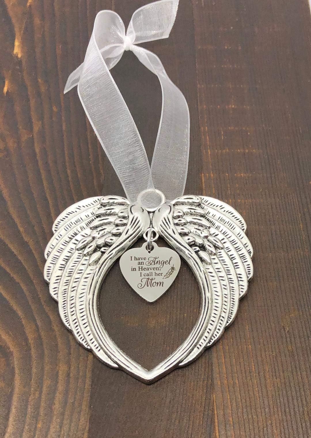 Angel Wing Keychain – "I Have An Angel In Heaven I Call Her Mom" Memorial Gift, Stainless Steel, 19mm X 22mm Charm - View #3