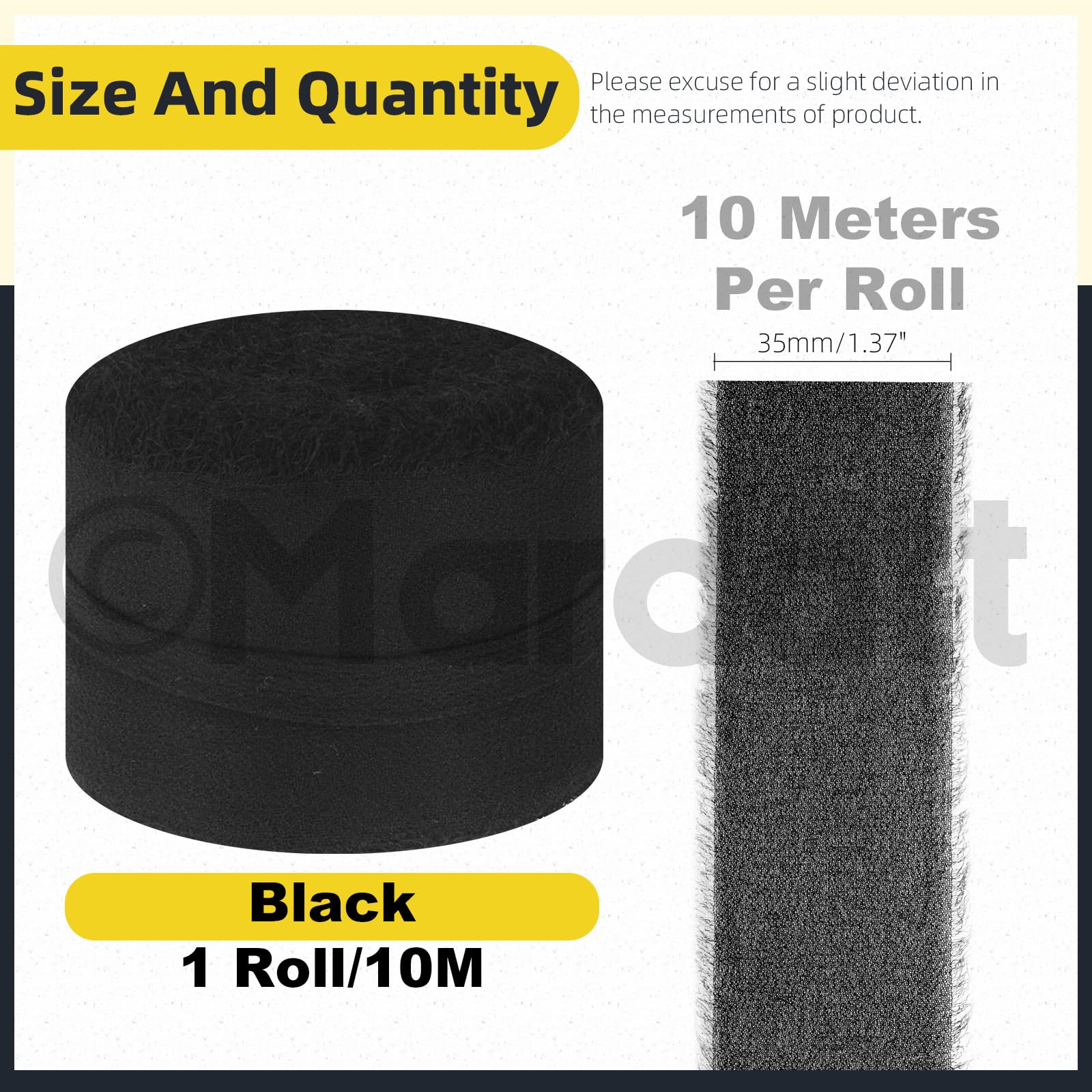 Mardatt 1 Roll 1.5" x 11 Yard Chiffon Ribbon Handmade Fringe Chiffon Silk Ribbon Fabric Ribbon for DIY Craft Wedding Invitations Bridal Bouquets(Black) - Image 2