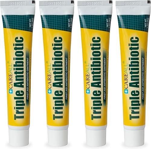 CareAll Pomada triple antibiótica 1.0 oz (paquete de 4), pomada para primeros auxilios para raspaduras menores, cortes y quemaduras para ayudar a