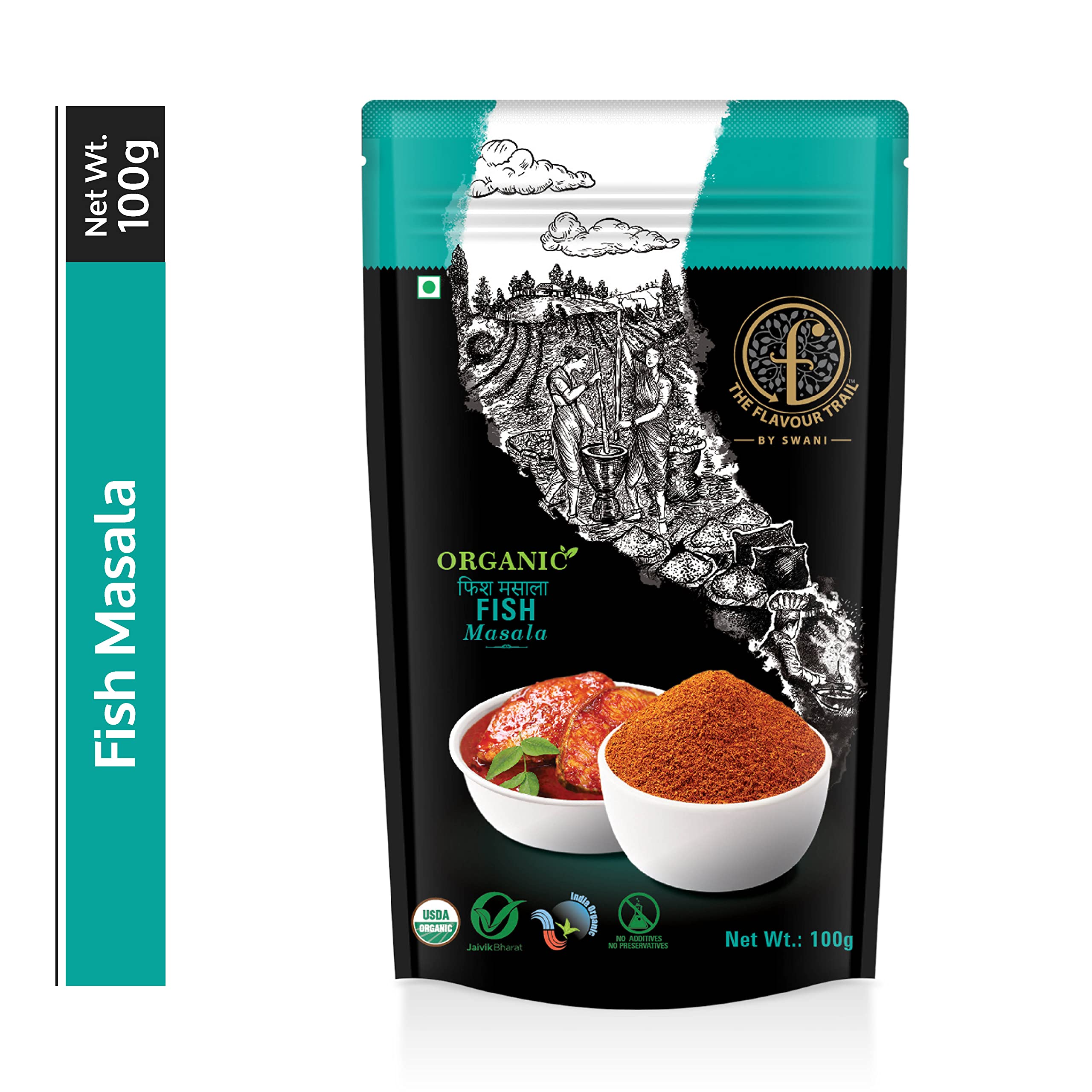 The Flavour Trail - Organic Fish Masala/ Fish Fry Masala/ Fish Marinade, 100 gm | Organically Farmed | Hygienically Processed | Pesticide-Free (B09BNRQL4K) Amazon Price History, Amazon Price Tracker