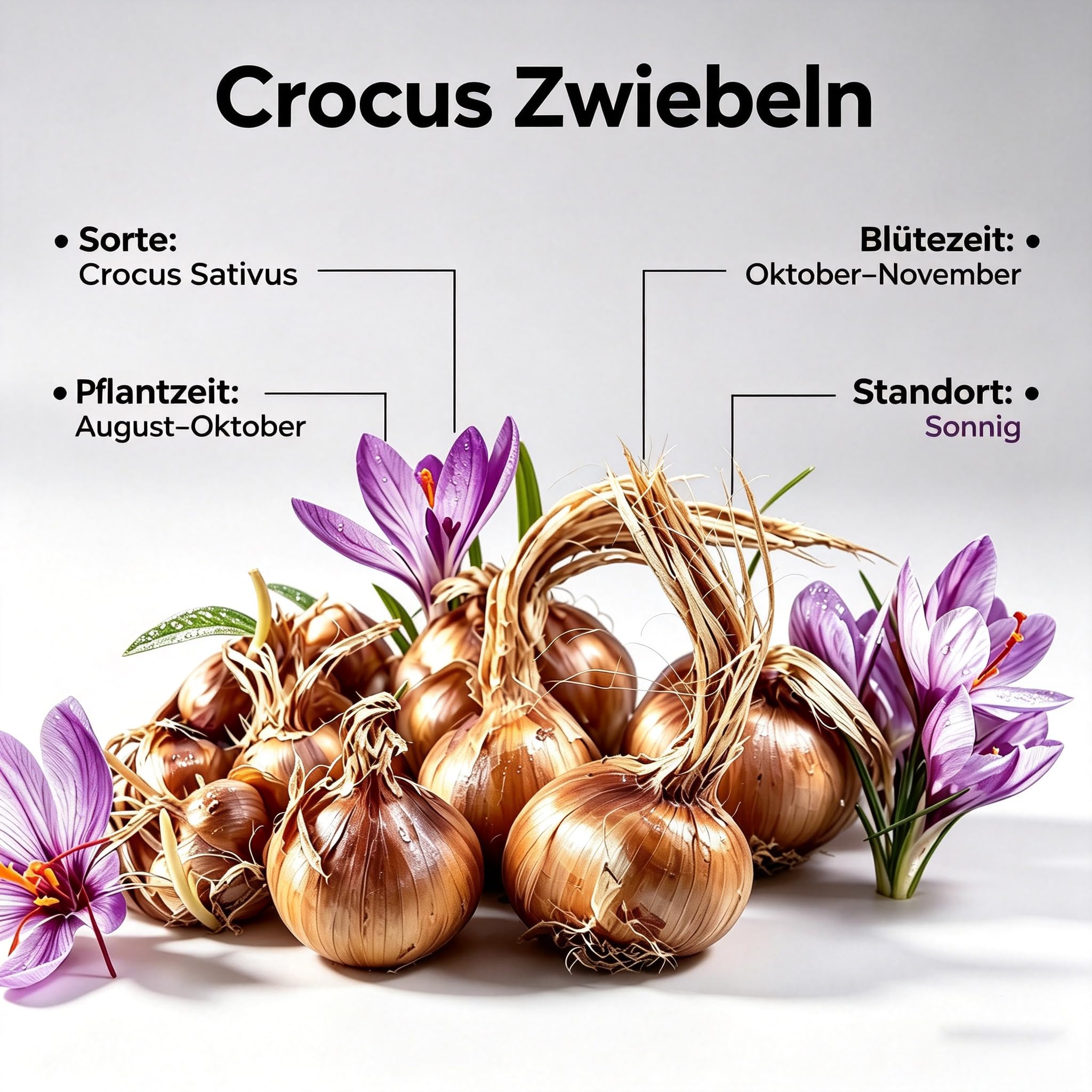 Einzigartige Safranzwiebeln| Frostresistent,Pflegeleicht,Für Alle Arten von Gärten-15Rhizome