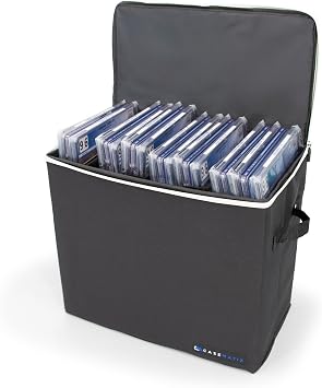 CASEMATIX Graded Comic Book Storage Bin Protective Organizer Case Fits 28 CGC Graded Comics, Pro Collector Edition with 3 Internal Dividers, Built-In Zipper, Carry Handles & Stackable Design