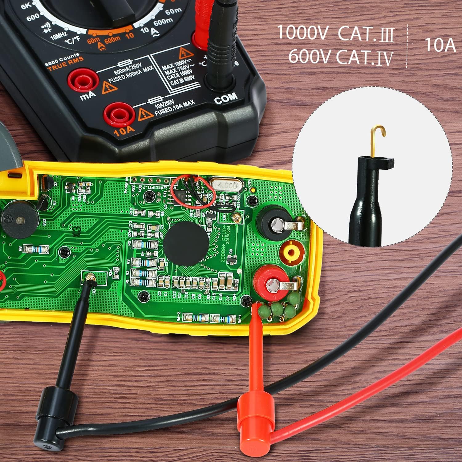 MK30 21pcs Electronic Test Kits Multimeter with Alligator Clips Replable Probes s Accessories Kit for DMM Digital Multi Meter & Clamp Meters