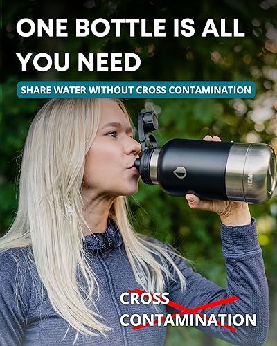 Miniatura 9 de Botella de agua para perros de 32 onzas, botella de agua de viaje aislada para perros, dispensador de botellas de agua para mascotas de acero