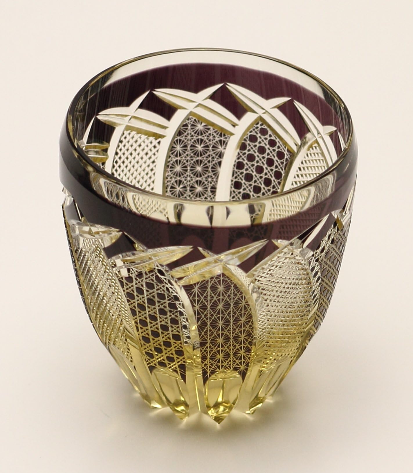 Edo Kiriko Guinomi (Sake Glass): Brown
