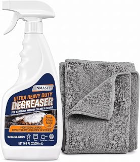 Ultra Heavy Duty Degreaser Spray, 16.9 Fl Oz | Powerful Foaming Kitchen Cleaner, Tough on Burnt‑On Grease & Grime, Fresh Citrus Scent, Free Cleaning Cloth Included