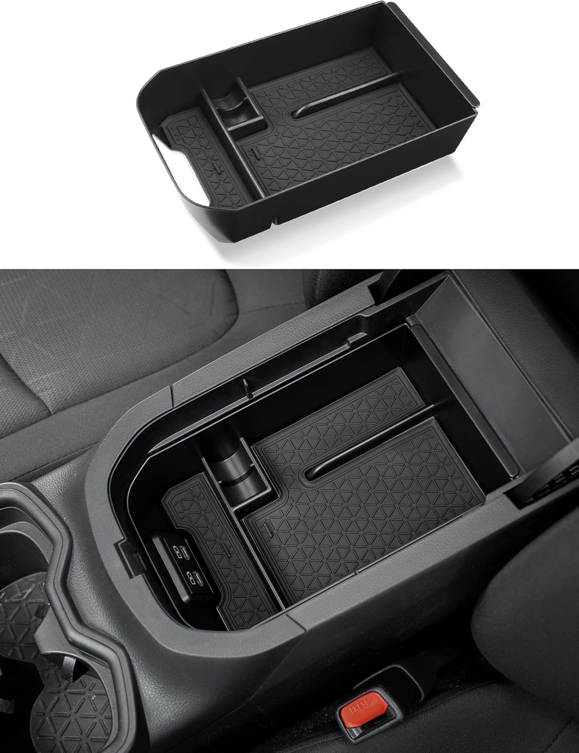 3PCS Compatible with Toyota RAV-4 Accessories Center Console Storage Tray Armrest Glove Box Organizer Passenger-side Rubber Pad for RAV4 2019-2025 Accessories - Image 5