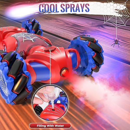 Miniatura 8 de Spider - Coche de juguete a control remoto para niños de 6 a 12 años, regalos de cumpleaños para niños, 2.4Ghz 4WD Gesture Sensing RC Stunt Car con