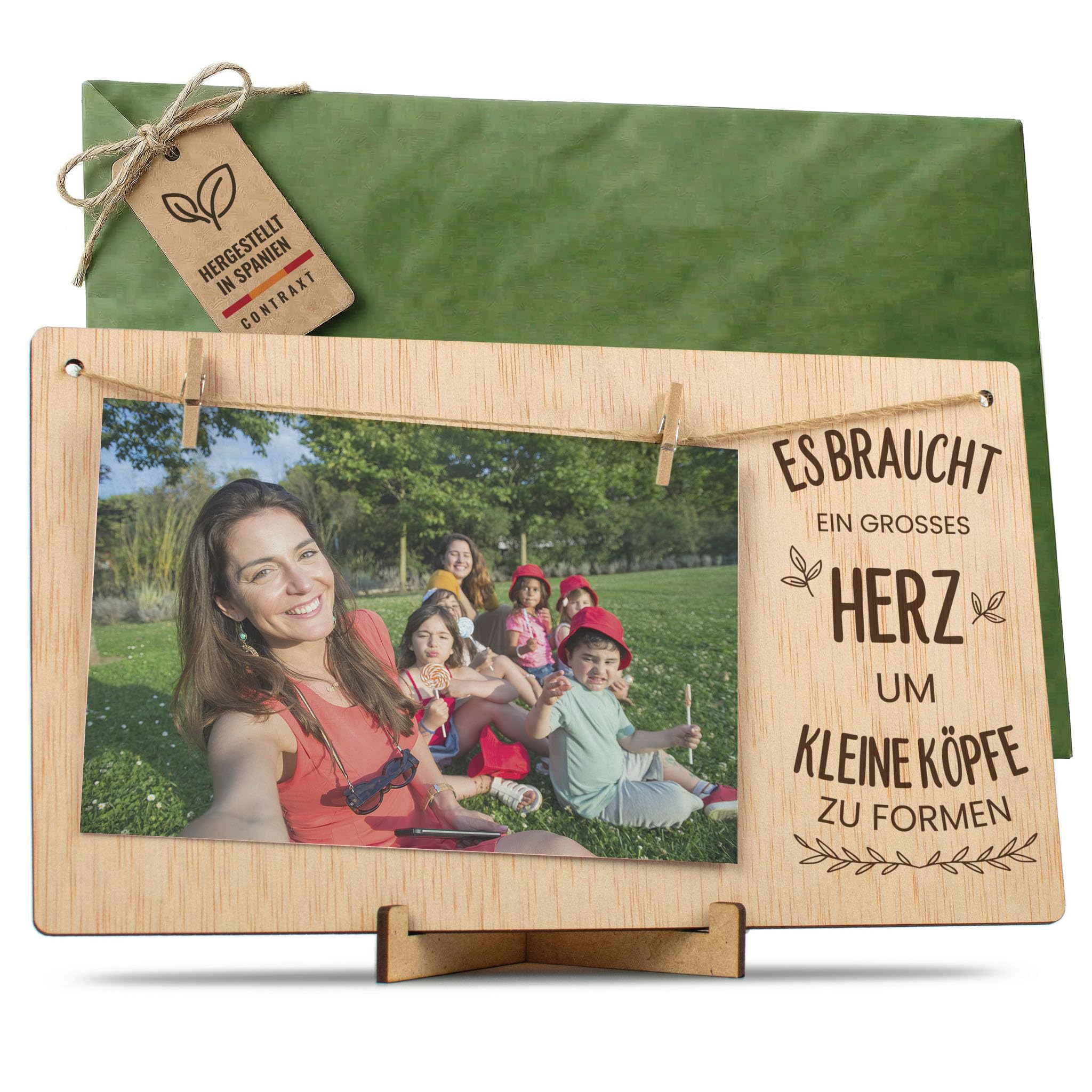 CONTRAXT Marco de Fotos Mama Dia de la Madre. Colgar fotos con pinzas madera natural ideas regalos detalles para mama postal madre primeriza wonderful original (Madre ES) — view 20