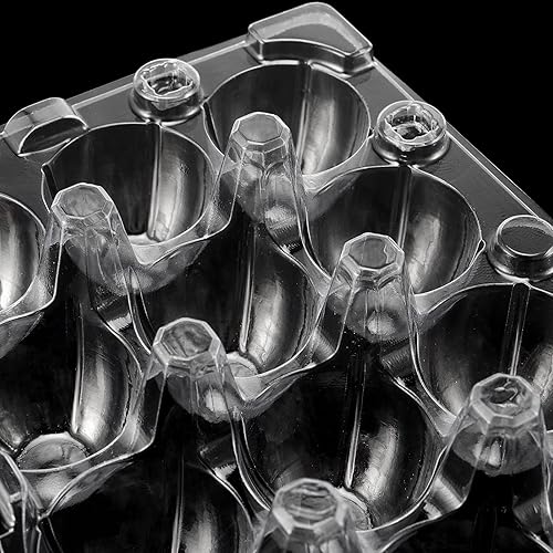 Miniatura 9 de JAPCHET Paquete de 100 cartones de huevos de codorniz de rejilla, cartones de huevos de codorniz reutilizables a granel, contenedor de plástico