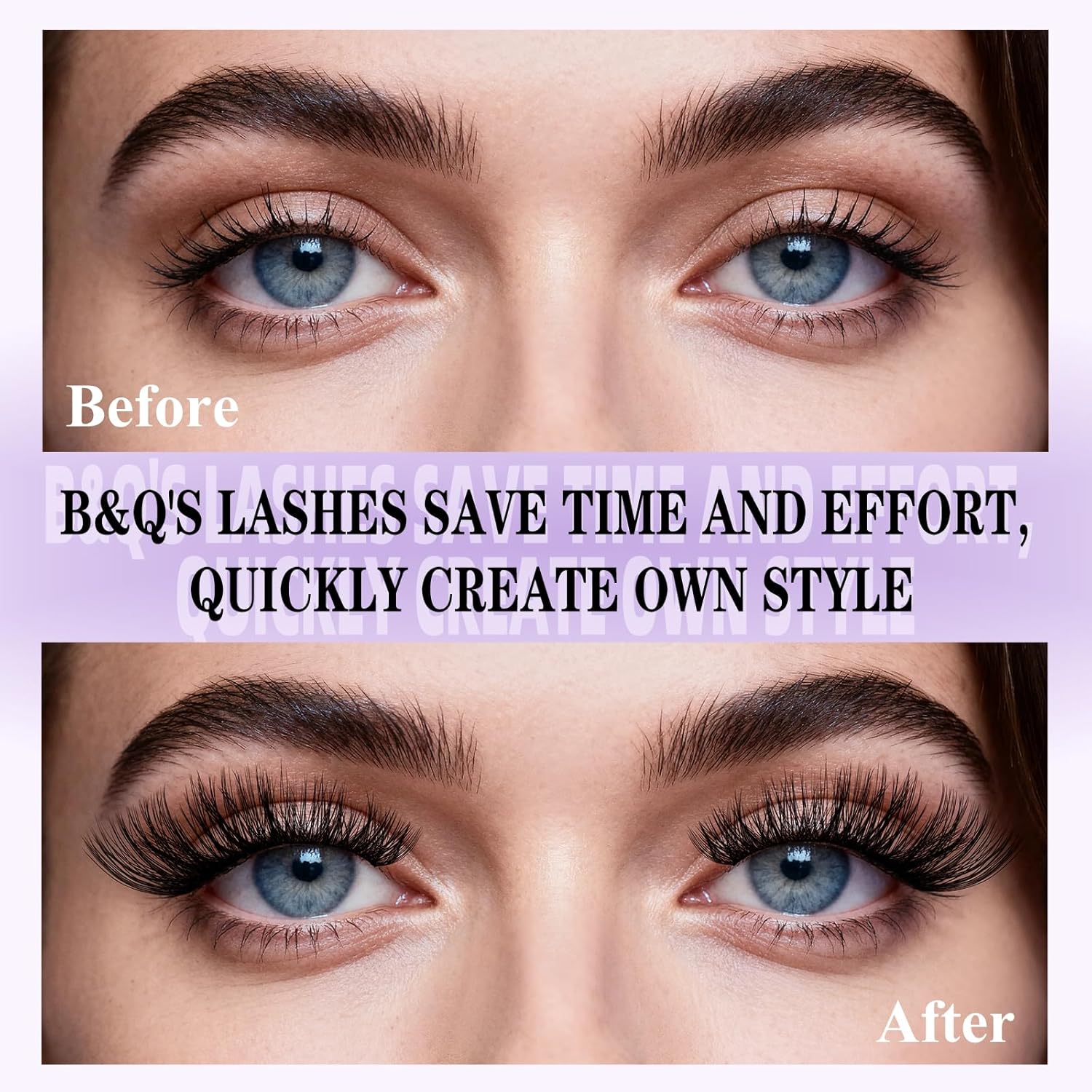 B&Q Volume Lash Clusters Wispy B02, Eyelash Clusters 72PCS Cluster Eyelash Extensions, D Curl Lash Cluster Natural Individual Lashes False Eyelashes Clusters with Soft Band(B02-D-8-16MIX) B02-D-8-16 MIX