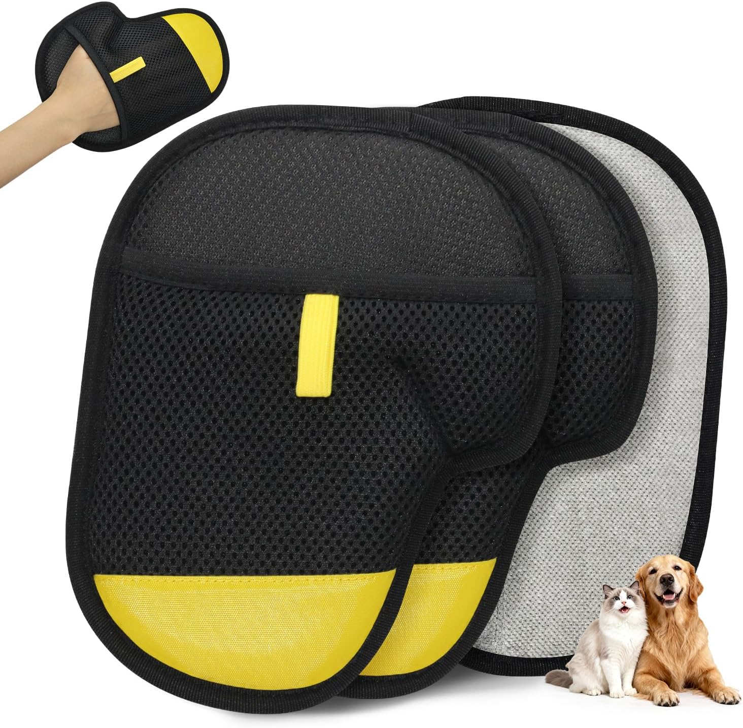 Guantes para quitar pelo de mascotas 2 piezas miniatura 1