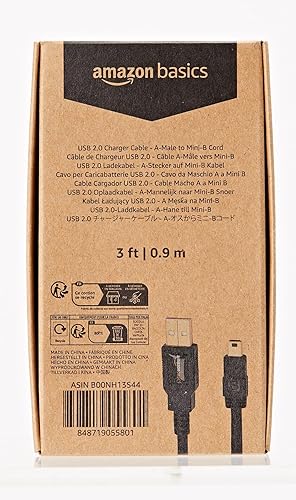 Miniatura 9 de Tienda Basics Cable de carga USB 20 cable A-macho a miniB 3 pies 30ft