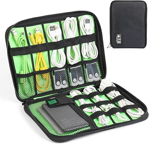 Miniatura 7 de Luxtude Estuche Organizador Electrónico de Viaje Grande, Organizador de Cables de Viaje, Bolsa Organizadora de Cables Grande, Bolsa Tecnológica para