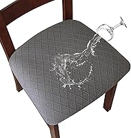 Vista 25 de Genina Fundas de asiento impermeables para sillas de comedor, fundas para sillas de comedor y cocina (beige, 2 piezas)