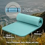 Tapis de yoga Retrospec Solana de 1 po d'épaisseur avec sangle en nylon pour hommes et femmes - Tapis d'exercice antidérapant pour yoga, Pilates, étirements, exercices au sol et remise en forme, noir