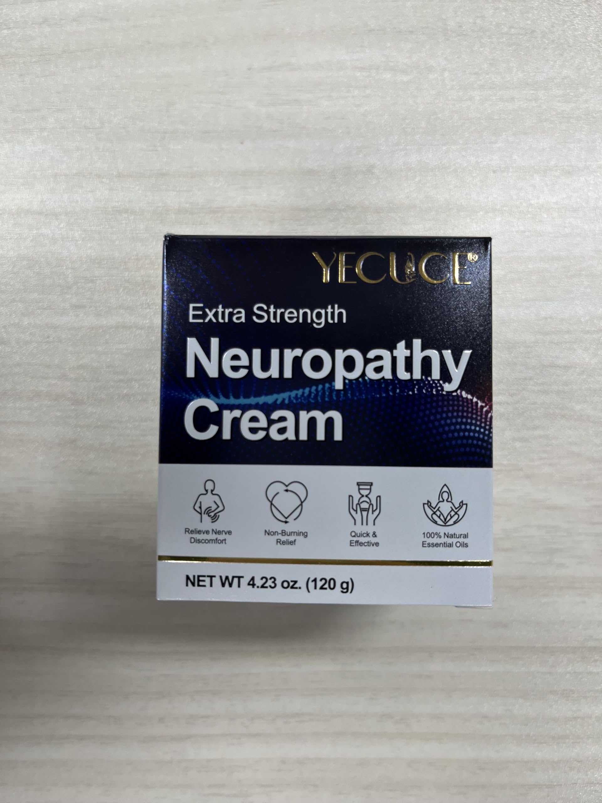 Crema para aliviar la neuropatía, extrafuerte, 120 g, para pies, manos, piernas, dedos de los pies, espalda, alivio de molestias nerviosas, musculares y articulares, fórmula natural con jengibre y ace
