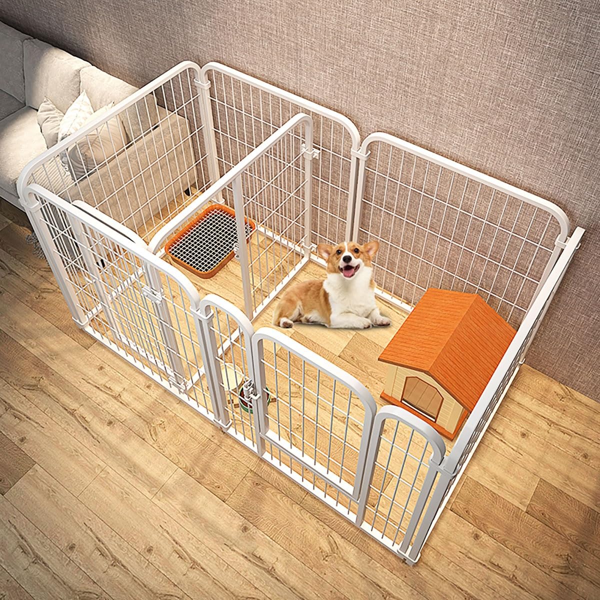 Amazon.co.jp: ペットサークル 猫用・犬用 パネル ドア付き小動物